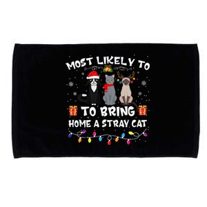 Most Likely To Bring Home A Stray Cat Matching Christmas Microfiber Hand Towel