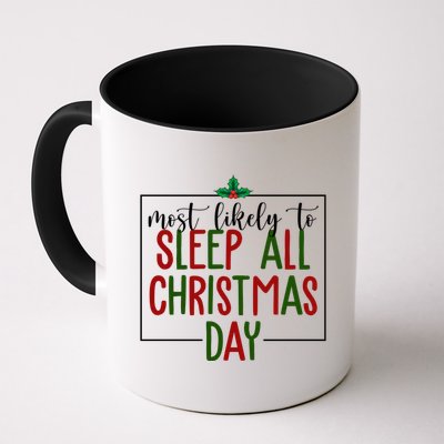 Most Likely To Sleep All Christmas Day Mug