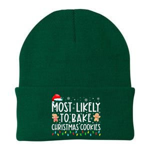 Most Likely To Bake Christmas Cookies Funny Baker Christmas Knit Cap Winter Beanie