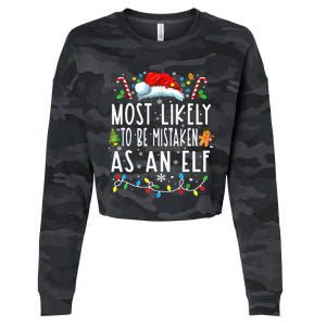 Most Likely To Be Mistaken As An Elf Christmas Cropped Pullover Crew