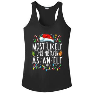 Most Likely To Be Mistaken As An Elf Christmas Ladies PosiCharge Competitor Racerback Tank