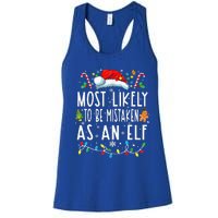 Most Likely To Be Mistaken As An Elf Christmas Women's Racerback Tank