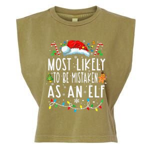 Most Likely To Be Mistaken As An Elf Christmas Garment-Dyed Women's Muscle Tee