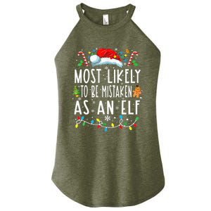 Most Likely To Be Mistaken As An Elf Christmas Women's Perfect Tri Rocker Tank