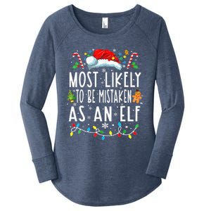 Most Likely To Be Mistaken As An Elf Christmas Women's Perfect Tri Tunic Long Sleeve Shirt