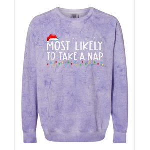 Most Likely To Take A Nap Family Matching Xmas Colorblast Crewneck Sweatshirt