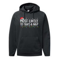 Most Likely To Take A Nap Family Matching Xmas Performance Fleece Hoodie