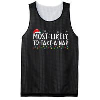 Most Likely To Take A Nap Family Matching Xmas Mesh Reversible Basketball Jersey Tank