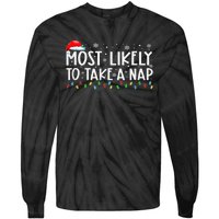 Most Likely To Take A Nap Family Matching Xmas Tie-Dye Long Sleeve Shirt