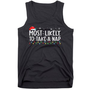 Most Likely To Take A Nap Family Matching Xmas Tank Top