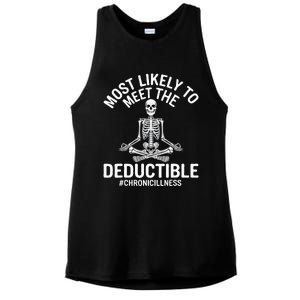 Most Likely To Meet The Deductible Chronic Illness Sarcasm Ladies PosiCharge Tri-Blend Wicking Tank