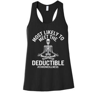 Most Likely To Meet The Deductible Chronic Illness Sarcasm Women's Racerback Tank