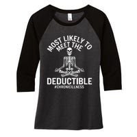 Most Likely To Meet The Deductible Chronic Illness Sarcasm Women's Tri-Blend 3/4-Sleeve Raglan Shirt