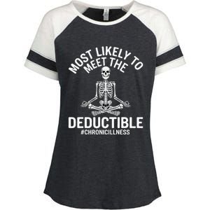 Most Likely To Meet The Deductible Chronic Illness Sarcasm Enza Ladies Jersey Colorblock Tee