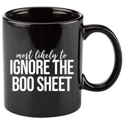 Most Likely To Ignore The Boo Sheet Halloween Funny 11oz C Handle Ceramic Mug