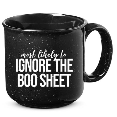 Most Likely To Ignore The Boo Sheet Halloween Funny 15oz Campfire Ceramic Mug