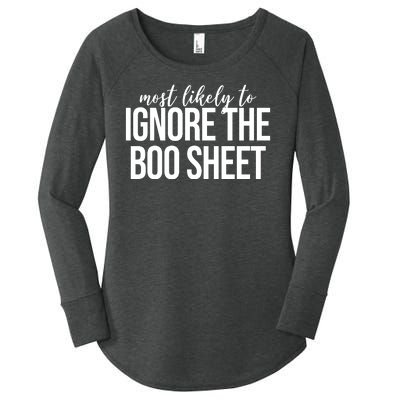 Most Likely To Ignore The Boo Sheet Halloween Funny Women's Perfect Tri Tunic Long Sleeve Shirt