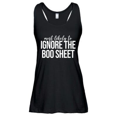 Most Likely To Ignore The Boo Sheet Halloween Funny Ladies Essential Flowy Tank