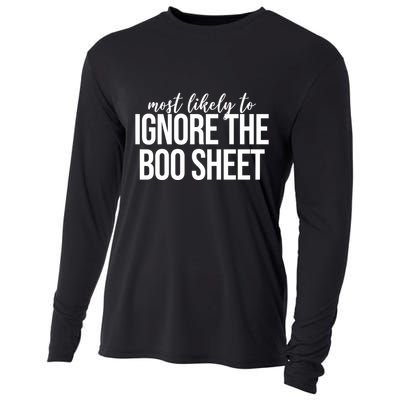 Most Likely To Ignore The Boo Sheet Halloween Funny Cooling Performance Long Sleeve Crew