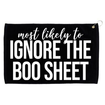 Most Likely To Ignore The Boo Sheet Halloween Funny Grommeted Golf Towel