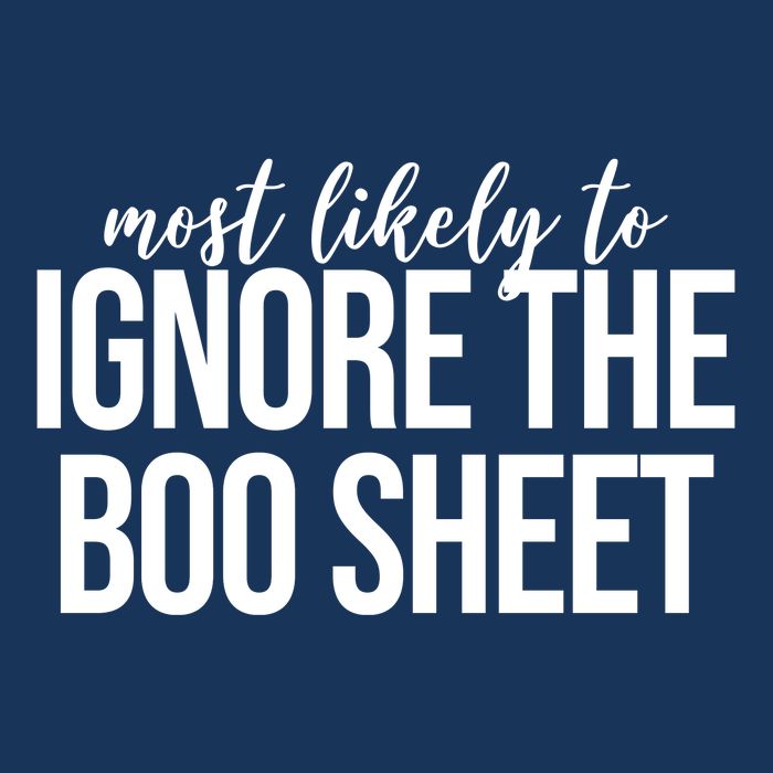 Most Likely To Ignore The Boo Sheet Halloween Funny Infant Baby Jersey Bodysuit