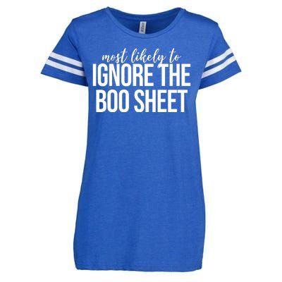 Most Likely To Ignore The Boo Sheet Halloween Funny Enza Ladies Jersey Football T-Shirt