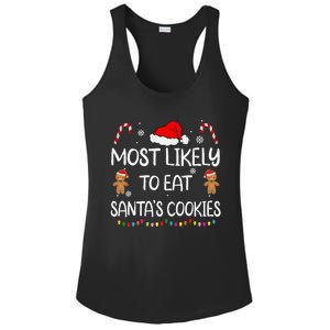 Most Likely To Eat Santas Cookies Family Christmas Matching Ladies PosiCharge Competitor Racerback Tank