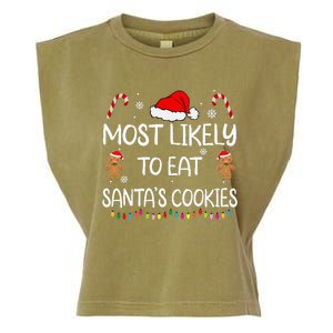 Most Likely To Eat Santas Cookies Family Christmas Matching Garment-Dyed Women's Muscle Tee