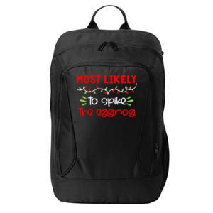 Most Likely To Great Gift Funny Matching Family Christmas Pjs Gift City Backpack