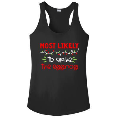 Most Likely To Great Gift Funny Matching Family Christmas Pjs Gift Ladies PosiCharge Competitor Racerback Tank