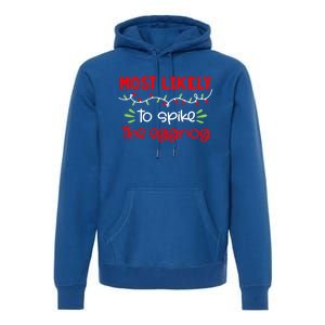 Most Likely To Great Gift Funny Matching Family Christmas Pjs Gift Premium Hoodie