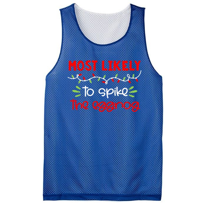 Most Likely To Great Gift Funny Matching Family Christmas Pjs Gift Mesh Reversible Basketball Jersey Tank