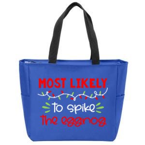 Most Likely To Great Gift Funny Matching Family Christmas Pjs Gift Zip Tote Bag