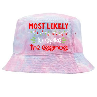 Most Likely To Great Gift Funny Matching Family Christmas Pjs Gift Tie-Dyed Bucket Hat