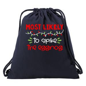 Most Likely To Great Gift Funny Matching Family Christmas Pjs Gift Drawstring Bag