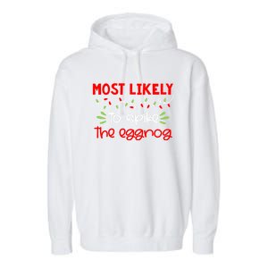 Most Likely To Great Gift Funny Matching Family Christmas Pjs Gift Garment-Dyed Fleece Hoodie