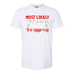 Most Likely To Great Gift Funny Matching Family Christmas Pjs Gift Softstyle CVC T-Shirt