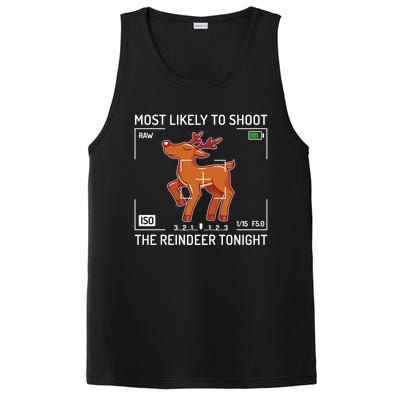 Most Likely To Shoot The Reindeer Tonight Xmas Photography Gift PosiCharge Competitor Tank