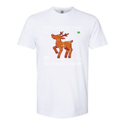 Most Likely To Shoot The Reindeer Tonight Xmas Photography Gift Softstyle CVC T-Shirt