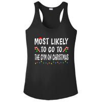 Most Likely To Go To The Gym On Christmas Family Xmas Funny Ladies PosiCharge Competitor Racerback Tank