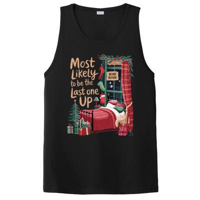 Most Likely To Be The Last One Up Christmas Room PosiCharge Competitor Tank