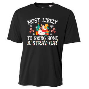 Most Likely To Bring Home A Stray Cat Matching Christmas Cooling Performance Crew T-Shirt