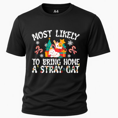 Most Likely To Bring Home A Stray Cat Matching Christmas Cooling Performance Crew T-Shirt