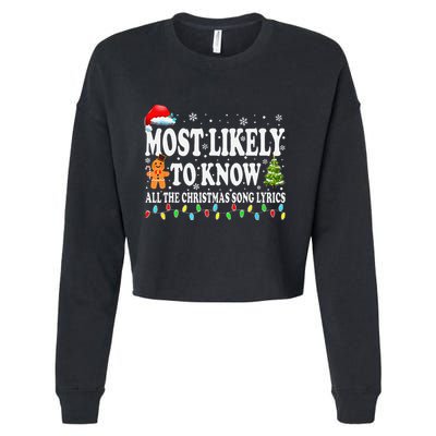 Most Likely To Christmas Know All The Christmas Song Lyrics Cropped Pullover Crew