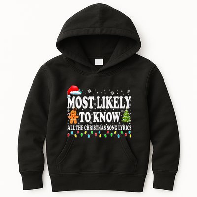 Most Likely To Christmas Know All The Christmas Song Lyrics Kids Hoodie