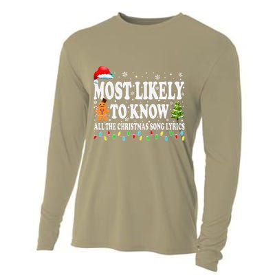 Most Likely To Christmas Know All The Christmas Song Lyrics Cooling Performance Long Sleeve Crew