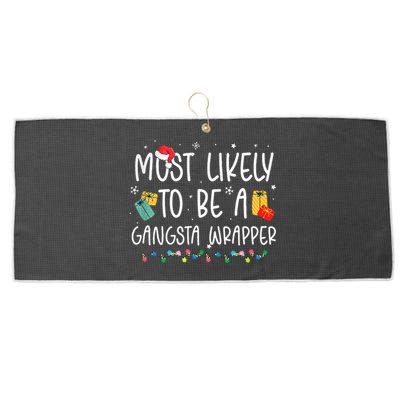 Most Likely To Be A Gangster Wrapper Christmas Large Microfiber Waffle Golf Towel