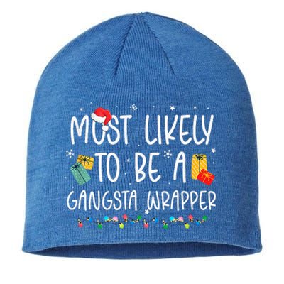 Most Likely To Be A Gangster Wrapper Christmas Sustainable Beanie