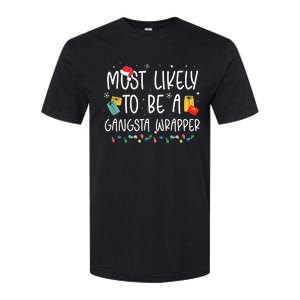 Most Likely To Be A Gangster Wrapper Christmas Softstyle® CVC T-Shirt