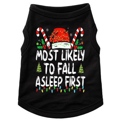 Most Likely To Fall Asleep First Funny Xmas Family Doggie Tank